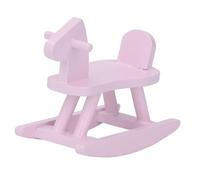 Picysa Accessorio per Casa delle Bambole con Cavallo a Dondolo in Legno in Miniatura per Giochi per Bambini e Decorazioni per la Casa 2,95x2,2x1,42 Pollici (Rosa)