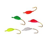 Picysa Ami da Pesce 50 Pezzi, Kit di sagome di Pesca sul Ghiaccio Colorati con Ardillon per Jigging sul ghiaccio in inverno, ami in acciaio ad alto tenore di carbonio con scatola di immagazzinaggio