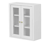 Picysa Armadio da cucina per casa delle bambole Simulato, Armadio da parete in scala 1:12, Mobili per la casa delle bambole, Accessori da cucina in miniatura (bianco)