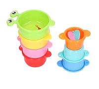 Picysa Bicchieri da Bagno Impilabili per Bambini Giocattoli Educativi Colorati per lo Sviluppo della Coordinazione Occhio-mano per Bambini 7 Bicchieri di Plastica Giocattoli Educativi Precoci