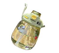 Picysa Borraccia Big Belly Borraccia di Grande capacità da 1300 Ml con Cannuccia e Design Carino per attività Sportive All'aperto, Campeggio, Ufficio, Scuola (Verde)
