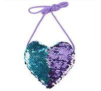 Picysa Borsa a Tracolla Reversibile con Paillettes per Ragazze con Design a Cuore (a)
