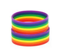 Picysa Bracciale Universale Arcobaleno Bracciale in Silicone per Supporto LGBTQIA, Multicolore, Comodo da Indossare, 2 Pezzi, Ottimo per Feste e Uso Quotidiano (Colore assortito)