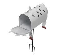 Picysa Cassetta Postale per Mucche per Cassetta delle Lettere Impermeabile per Animali Carina per Decorazioni da Giardino Esterno Elegante Ferro Bianco e 1 unità