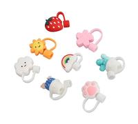 Picysa Coperture per Cannucce in Silicone dal Design Portatile a Forma di Cartone Animato, 8 Coperchi Riutilizzabili Antipolvere per Sorsi Puliti in Movimento