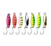 Picysa Esca con Paillettes 7 Pezzi Cucchiai da Pesca in Metallo Multicolore per la Pesca Alla Trota e Alla Spigola Nei Laghi/stagni
