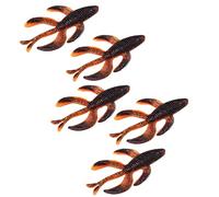 Picysa Esca Morbida per Gamberetti, Esca da Pesca Artificiale Realistica per Acqua Dolce e Salata, PVC 7,5 Cm, 5 Pezzi (Marrone)