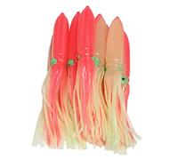 Picysa Esca per la Pesca dei Calamari, 10 Pezzi, Gonna in Silicone Realistica da 30 Cm con Gancio, Ideale per la Pesca in Mare (Rosa)