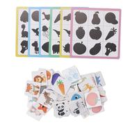 Picysa Gioco Educativo di Memoria per Bambini con Carte di Abbinamento delle Ombre, Gioco di Abbinamento di Animali e Frutta Colorati, 36 Blocchi di Legno Inclusi