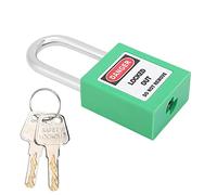 Picysa Lucchetto di Sicurezza 38 Mm Lucchetto Isolante in Nylon PA Acciaio con Etichetta Scrivibile e 2 Chiavi per Energia Elettrica Chimica Energia Nucleare (Verde)