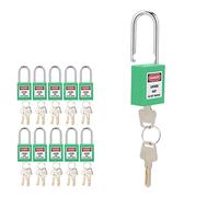 Picysa Lucchetto Tagout Lockout 38mm Lucchetti di Sicurezza in Nylon 6 Pezzi con Grillo in Acciaio Cromato per Isolamento Industriale (Verde)