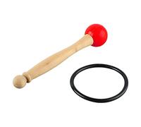 Picysa Maglio per Campane Tibetane, Testa in Gomma, Manico in Legno, Bacchetta per Percussioni per la Guarigione del Suono, 1 Maglio per Campane Tibetane. (Rossa)