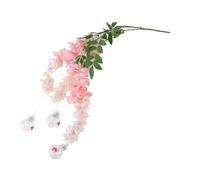 Picysa Mangiatoia per uccelli a lungo ramo di glicina, mangiatoia per fiori in seta in plastica realistica per terrazza, giardino, portico e camera da letto, con design oscillante e protezione