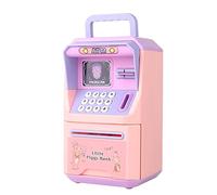 Picysa Mini Salvadanaio ATM, Macchina Digitale di Risparmio Elettronica con Riconoscimento Facciale, Protezione Password, Voce Intelligente (Rosa Viola)