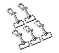 Picysa Moschettoni a coda quadrata da 27 mm, con molla, girevole a 360 gradi, in acciaio inossidabile, con morsetto e supporto elastico, per cinture di guinzaglio, 5 pezzi