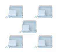 Picysa Scatola Quadrata Trasparente per Spugna per Trucco Blu, 5 Pezzi, Porta Spugna Cosmetica Compatta Portatile, Custodia Viaggio Sospesa per Donna in Plastica