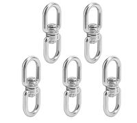 Picysa Set di 5 ganci M5 a doppia estremità in acciaio inox 304, connettore anello grillo occhio occhio