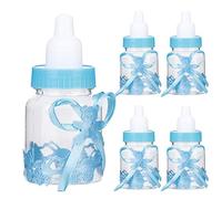 Picysa Set di Bottiglie Riempibili 24 Pezzi Eleganti Scatole di Caramelle in Plastica per Bomboniere per Baby Shower 9x4x4 Cm Blu