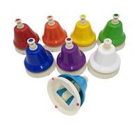 Picysa Set di Campanelli a Mano per Bambini da 8 Note, Giocattolo Musicale Educativo Colorato, Regalo per Strumenti a Percussione, Metallo, Dimensioni Piccole per L'apprendimento Precoce (grande)