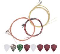 Picysa Set di Corde per Chitarra, Corde di Ricambio in Acciaio Resistente + 8 Plettri in Celluloide per Chitarristi, 3 Set Squisiti con Vari Colori