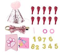 Picysa Set di Decorazioni per Feste di Compleanno per Cani, Graziosi Abiti per Cani con Papillon e Sciarpa Perfetti per Feste di Compleanno di Animali Domestici, Morbido Poliestere, 1 Set