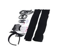 Picysa Set di Fasce per Capelli Al Neon con Orecchini Anni '80 Kit Completo di Accessori per Feste per Feste a Tema Ed Eventi in Costume di Halloween Tessuto Neon (Nera)