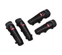 Picysa Set di Ginocchiere e Gomitiere con Doppia Protezione e Assorbimento degli Urti per Ciclismo All'aperto, Misura Libera, 4 Pezzi (Rosso)