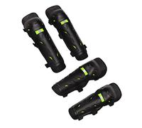 Picysa Set di Ginocchiere e Gomitiere con Doppia Protezione e Assorbimento degli Urti per Ciclismo All'aperto, Misura Libera, 4 Pezzi (Verde)