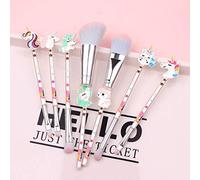 Picysa Set di Pennelli per Trucco Colorati Dal Design Unico, 7 Pezzi, per Ombretto, Fard, Correttore, Manico in Metallo, Pennelli Kawaii con Custodia, Regalo Perfetto per il Trucco (Colorato)