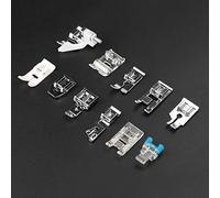 Picysa Set di Piedini per Macchina da Cucire Durevoli da 11 Pezzi per Accessori Professionali per Artigianato, Colore Argento (Set da 11 pezzi in scatola di plastica)
