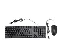 Picysa Set di tastiera e mouse cablato, combinazione tastiera e mouse per computer, USB, ergonomico a 104 tasti con presa comoda per i giochi professionali