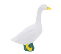 Picysa Statua d'oca in resina bianca, 12 x 18 cm, elegante statuetta d'oca per la decorazione del giardino di casa con finitura lucida