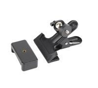 Picysa Supporto per Telefono Regolabile con Clip per Testa di Chitarra, Supporto Universale Durevole per Trasmissioni Dal Vivo, Metallo Portatile + Plastica, Nero, Set da 2 Pezzi