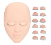 Picysa Testa di Manichino Estensione Ciglia con 6 Coppie di Palpebre di Ricambio Testa di Manichino Estensione Ciglia Morbido Al Tocco (Rosa)