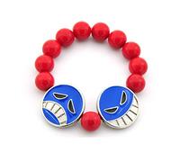 Pidak Bracciale Cosplay del Comandante dei Pirati di Barbabianca - con Perline Rosse e faccine Blu Shop