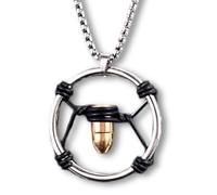 Pidak Collana proiettile di V dell'eroe protagonista del mondo Cyber - Proiettile - Pendente diametro 3,7 cm Catena 60 cm - Cosplay