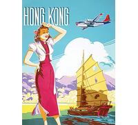 Piddix Hong Kong Canvas Wall Art, Multicolore, 30 x 40 x 3.2 cm