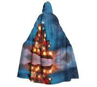 Pidgazdfgv Albero di Natale Immagine Adulto Cappuccio Veste Mantello Cavaliere Fancy Cool Halloween Cos Costume Cape Lunghezza Mantello Con Cappuccio Mantello
