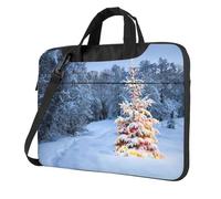 Pidgazdfgv Albero di Natale Inverno 1 Borsa Per Laptop Business Computer Portatile Unisex Spalla Messenger Cartella Posteriore Stagione Scuola, Nero , 14 inch