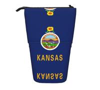 Pidgazdfgv Astuccio portamatite con bandiera del Kansas, astuccio portatile per scuola, ufficio, bambini, studenti, adulti, ragazze, ragazzi, regalo per trucco