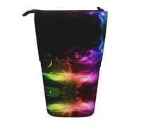 Pidgazdfgv Astuccio portamatite con cielo arcobaleno e luna, astuccio portatile per scuola, ufficio, bambini, studenti, adulti, ragazze, ragazzi, regalo per trucco
