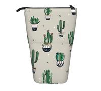 Pidgazdfgv Astuccio portamatite portatile a forma di cactus verde, per scuola, ufficio, bambini, studenti, adulti, ragazze, ragazzi, regalo per trucco