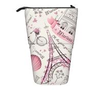 Pidgazdfgv Astuccio portamatite portatile con cane e Parigi, per scuola, ufficio, bambini, studenti, adulti, ragazze, ragazzi, regalo per trucco