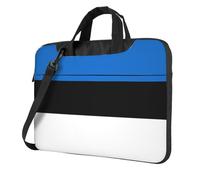 Pidgazdfgv Bandiera dell'Estonia, borsa per computer portatile da lavoro, unisex, borsa a tracolla per la stagione scolastica, Nero , 14 inch