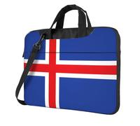 Pidgazdfgv Bandiera Dell'Islanda Borsa Del Computer Portatile Affari Del Computer Portatile Unisex Spalla Messenger Cartella Indietro Scuola Stagione, Nero , 15.6 inch