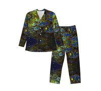 Pidgazdfgv Blu Fiore D'oro Degli Uomini Pianura Pigiama Set Loungewear Set Pjs Set Regali Invernali Uomini San Valentino, Nero , L