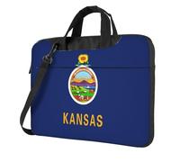 Pidgazdfgv Borsa per computer portatile con bandiera del Kansas, borsa per computer portatile, unisex, borsa a tracolla per la stagione scolastica, Nero , 13 inch
