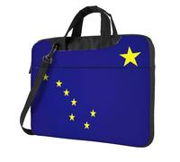 Pidgazdfgv Borsa per computer portatile con bandiera dell'Alaska, borsa per computer portatile, unisex, borsa a tracolla per la stagione scolastica, Nero , 14 inch