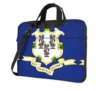 Pidgazdfgv Borsa per computer portatile con bandiera dello stato del Connecticut, borsa per computer portatile, unisex, borsa a tracolla per la stagione scolastica, Nero , 15.6 inch