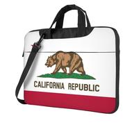 Pidgazdfgv Borsa per computer portatile con bandiera dello stato della California, borsa per computer portatile, unisex, borsa a tracolla per la stagione scolastica, Nero , 13 inch